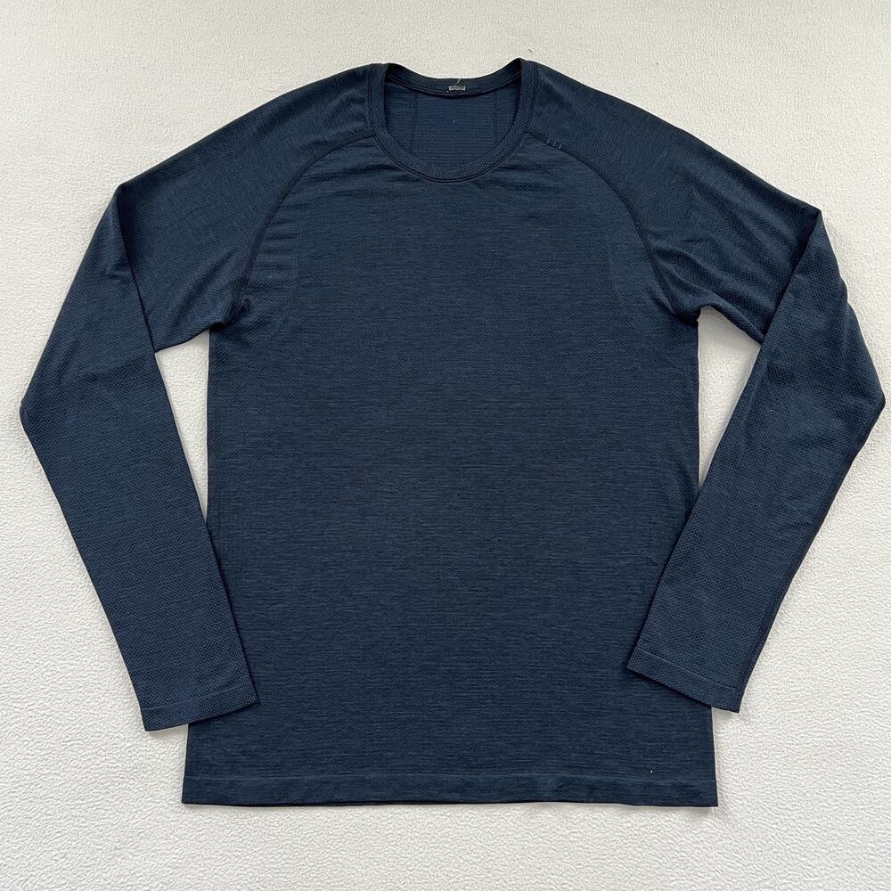 Lululemon Men Mineral Blue True Navy Metal Vent Tech LS Long Sleeve Shirt 2.0 S